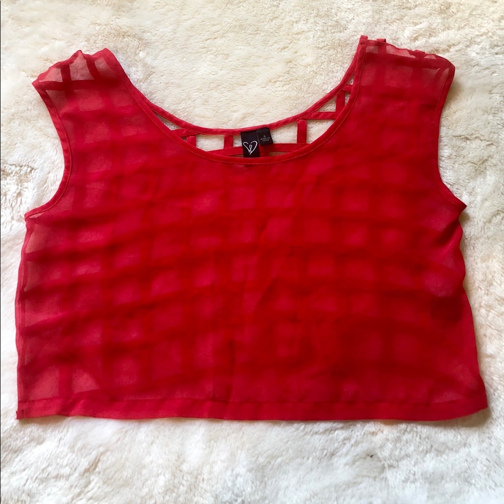 Windsor sheer caged back crop tee shirt top